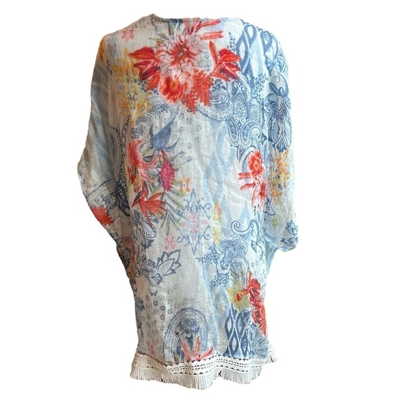 Chico’s Ikat Floral Ruana Wrap S /M - Picture 3 of 10
